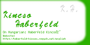 kincso haberfeld business card